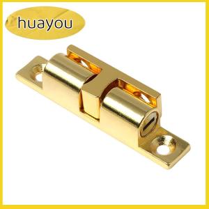 huayou ตัวล็อกลูกปัดแบบสัมผัสทองแดงสำหรับตู้43 50 60 70มม. ตัวล็อกประตูแบบคลิปสปริงล็อกด้วยตัวเองตัวหนีบตู้ตู้เก็บของทนทานเป็นลูกคู่