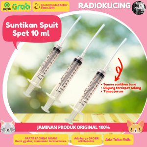 Spuit 10 ml / 12 cc - Suntikan Tanpa Jarum Spet Makan Minum Obat Hewan Kucing Anjing Burung Musang [ JUWIES RADIO KUCING ]