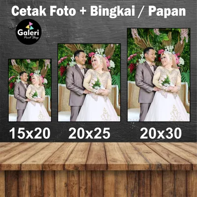 CETAK FOTO CUSTOM WALLDECOR BINGKAI KAYU / PAPAN MDF / HIASAN DINDING FOTO UK 10x15 / 15x20 / 20x25 / 20x30