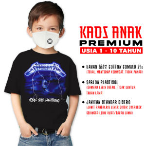 kaos anak band metallica ride the lightning rock legend t shirt laki-laki perempuan cowok cewek premium