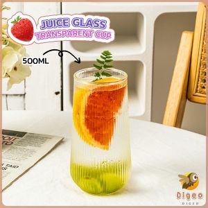 Water Cup Coffee Milk Vertical Pattern Glass Simple Style High-Value Household Drink Cups 500ml