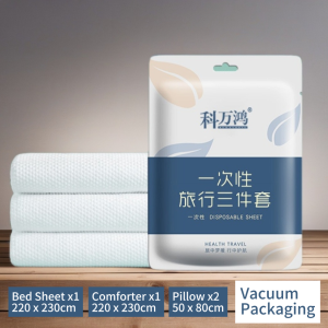 Cadar Pakai Sekali Logo Travel Bed Sheet Set Hotel Bedding Non Woven Fabric Soft Comfortable Protection Home Living