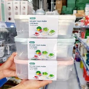 [Giá Hủy Diệt] Combo 3 Hộp Nhựa Cao Cấp HOKORI – Dùng Tủ Lạnh & Lò Vi Sóng Tiện Lợi