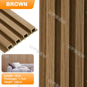 UPSEN Wall Panel Board Grille Design Solid Wood Panel Board PVC TV Background Wall Decor Waterproof Wood Panel Fluted Panel Wallpaper