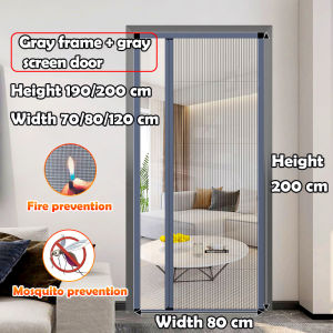SUM Aluminum Alloy Screen Door Anti Mosquito Folding Screening Door Punch-Free Self-Adhesive Sliding Sliding folding screen door Anti mosquito insect invisible screen door