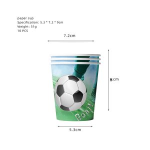 JomParty Football Soccer Theme Birthday Banner Balloons Plate Cake Topper Cupcake Set Hari Jadi Tema Sukan Bola Sepak