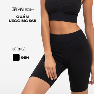 LYB - Quần legging đùi nữ cạp cao quần đùi legging tập gym yoga chạy bộ co giãn chống tia uv