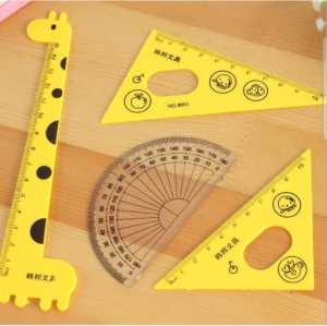 Penggaris Set Jerapah - Set 4 In 1 Penggaris Sekolah Anak