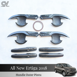 Paket Cover Handle Outer Pintu Mobil All New Ertiga 2018 Carbon