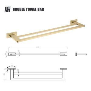 Brushed Gold Bathroom Accessories Set Toilet Brush Holder Toilet Paper Holder Towel Bar Rail Rack Hanger Hook Soap Dish Hardware
