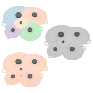 Pack Of 5 Silicones Storage Covers Heat Resistant Reusable Suction Cup Lid Splatters Guard For Bowls Pot Pan Plate