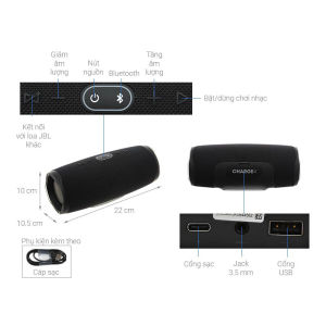 [ TẶNG KÈM DÂY ĐEO ] Loa Bluetooth Mini Cha Ger 4  Hỗ trợ cổng thẻ nhớ - Jack 3.5 - USB