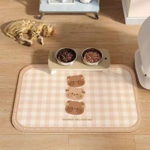 Pet Food Mat Non-slip Mat Puppy Dogs Feeding Drinking Mat Pet Bowl Mat Easy Washing Placemat