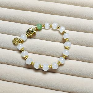 Gelang Tangan Wanita Giok Manik Manik Shio Naga Keberuntungan Lucky Dragon Beaded Bracelet