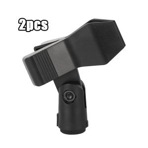 2Pcs Universal Microphone Holder Adjustable Microphone Clip Black Microphone Stand