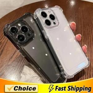 New Luxury Shockproof Clear Phone Case For iPhone16 15 14 13 12 11 Pro Max XR  Plus Silicone Bumper Transparent Hard Back Cover