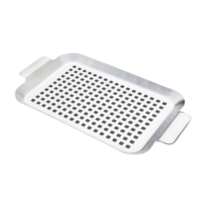 Practical BBQ Grill Toppers Stainless Steel Grilling Basket With Holes Perfect For Cooking And Seafood