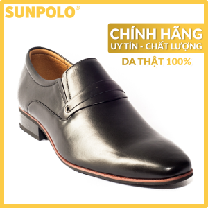 Giày Tây Nam Da Bò Thủ Công SUNPOLO SUMU8003 (Đen Nâu Đỏ)
