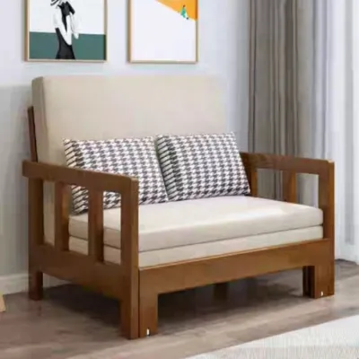 Sofa Giường Kéo Giường Ghế Gấp Gọn Thiết Kế Nhỏ Gọn Chất Liệu Gỗ Sồi Tự Nhiên Chuyển Đổi 3 Cấp Độ { tặng gối+ đệm }