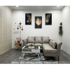 Sofa Ruang Tamu Modesty L Minang Eco 17 + Meja Retro Blotic