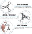 SILANON Fishing 3 Way Swivel Snaps Stainless Steel Cross Line Duo Lock Snap Swivels Saltwater Barrel Triple Swivels Fishing Tackle Connector for Catfish Trolling Surf Rig 26-83LB. 