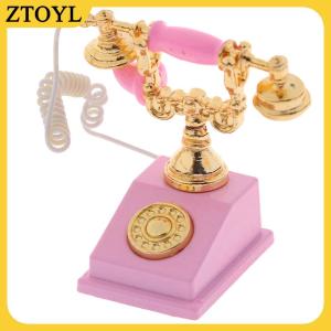 ZTOYL 1 chiếc mô hình điện thoại thu nhỏ Nhà búp bê 1:12 điện thoại xoay cổ điển để trang trí búp bê