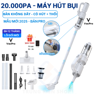 [Phiên bản mới] Máy hút bụi cầm tay CÔNG SUẤT LỚN 20.000Pa máy hút bụi sàn nhà giường ô tô không dây VacPro KH68 Vacuum Cleaner - Mẫu mới T1-2026 hút liên tục 30 phút - Hàng chính hãng bảo hành 12 tháng