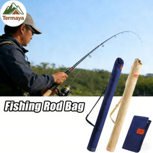 Termaya Fishing Rod Bag Multifunctional Waterproof Storage Bag Fishing Rod Cover Portable Foldable Thickened Canvas Fishing Rod