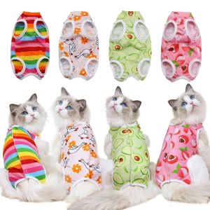 MINIFELE 262 Cartoon Cat Sterilization Clothes Print Anti-scratch Anti-licking Clothes Durable Breathable Weaning Suit