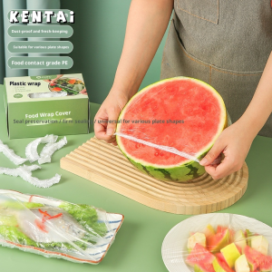 KENTAI ถุงถนอมอาหารแบบใช้ครั้งเดียวทิ้ง พร้อมขอบยืดหยุ่น ป้องกันฝุ่นและคงความสดใหม่ เหมาะสำหรับผลไม้ผักและอาหารเหลือ