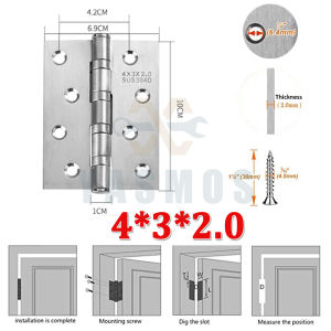 Stainless Steel Hinges Ball Bearing Silent Door Hinge (Pair Sold) With Screws Furniture/Hardware/Wooden Door