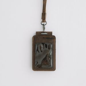Alona Leather Jakarta - Berly Id card Name Tag Kulit Sapi landyard Papan Nama Model CUSTOM NAMA