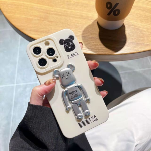 Casing Oppo A5 2020 A9 2020 A7 A5S A11K A12 A15 A15S A16 A16S A54 4G F9 Case BearBrick Pro Camera With Stand Bracket Doll 3D Cam Protection