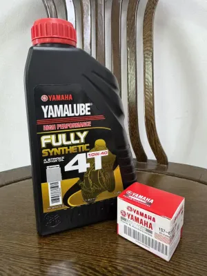 YAMAHA YAMALUBE ENGINE OIL 4T FULLY SYNTHETIC 10W40 10/40 WITH OIL FILTER YAMAHA LC135 Y15 & STP OIL TREATMENT FOR ALL MOTORCYCLE USE LC135 RS150 Y15 Y125 LAGENDA EX5 WAVE