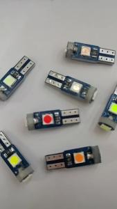 10Pcs T5 Led Bulbs W3w Car Lights 12v 3smd Light Lighting Source For-car Auto Instrument LampDashboard Gauge Lamps License-plate Yellow Canbus Turn-signal Energy-saving Bulbs