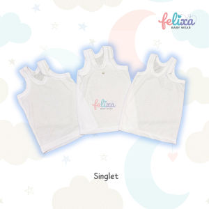 3 Pcs Singlet Kutung Bayi Newborn Polos Putih Kaos Dalam Anak Usia 0-3 Bulan Bahan Adem Lembut SNI