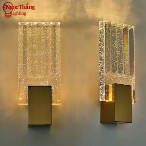 Đèn treo tường gắn tường pha lê cao cấp trang trí trong nhà cầu thang 8W Led 3 chế độ màu GT489 Ngọc Thắng