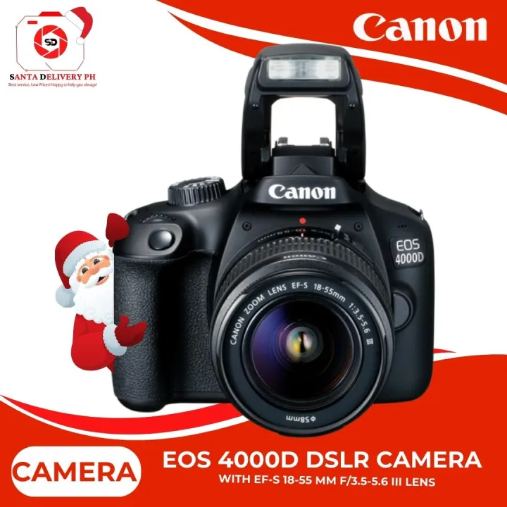 Canon EOS 4000D DSLR Camera with EF-S 18-55 mm III Lens - Main Image
