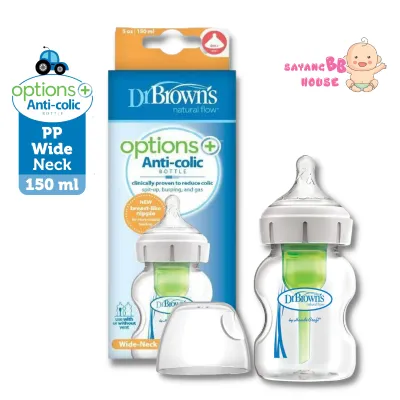 Dr.Browns Twin-pack / Single Pack 150ml FREE Wide-Neck Anti-Colic Bottle Baby Breastmilk PP Bottle BPA Free