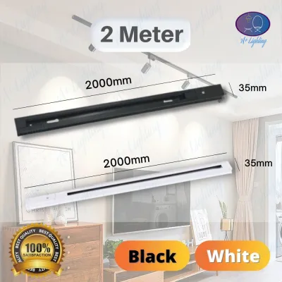 1 METER / 1.5 METER / 2 METER TRACK BAR RAIL TRACK LED TRACK LIGHT SPOTLIGHT CEILING LIGHT LAMPU SILING [BLACK / WHITE]