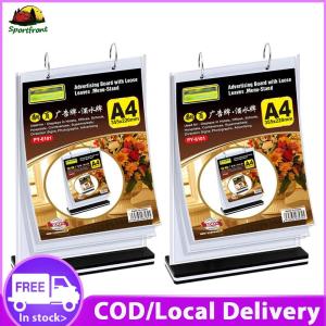 【Free Shipping】 Set of 2 A4 Menu Holders Desktop Display Stands Clear Plastic for Food and Drink Menus