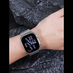 Applicable iwatch Watch Ultra2 Milanese Stainless Steel Watch Band s10 Parachute Buckle Strap