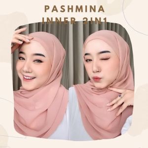 TERMURAH PASHMINA INNER 2IN1 / PASHMINA CERUTY BABY DOLL 175X75 PREMIUM