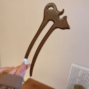 XINSU38 ไม้สำหรับไม้ ไม้ติดผม กวางกวาง แมวแมวแมว ตะเกียบผม ประณีตประณีตประณีต กระต่ายกระต่ายกระต่าย กิ๊บติดผมสไตล์จีน สำหรับผู้หญิง