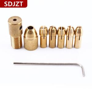 [COD] SDJZT คอลเลตทองเหลืองขนาด7 12ชิ้น เซ็ต หัวเจาะขนาดเล็กเจาะด้วยตัวเองอะแดปเตอร์หัวจับดอกสว่านปลดเร็วไร้กุญแจปรับขนาด2-5มม.