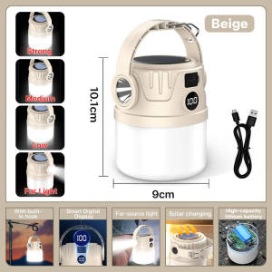 【CEMAL】LED Solar Camping Lamp Rechargeable camping light waterproof tent light Outdoor camping atmosphere Camping or home use