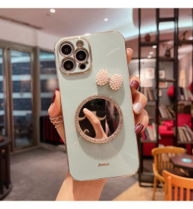FLOVEME Luxury Electroplate Cover for IPhone 14 Pro Max 14 Plus Case for IPhone 13 Pro Max IPhone 12 11 with Mirror Bowknot Cute Waterproof Phone Case