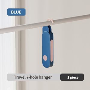 (HOME+) Portable Travel Folding Clothes Hanger 7 Holes Multi-functional Drying Rack for Business Hotel Use