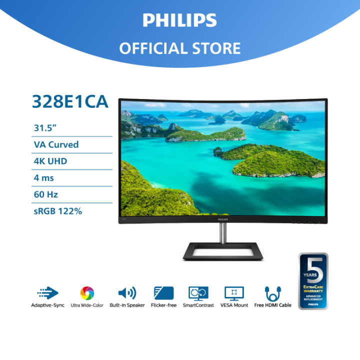 Philips 31.5" 328E1CA (4K UHD/VA/60Hz/4ms) Adaptive Sync Ultra Wide