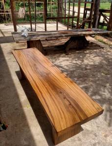 ม้านั่งไม้เต็งแผ่นเดียว ม้านั่งสนาม ม้านั่งยาว ม้านั่งไม้ เก้าอี้ไม้ เก้าอี้ยาว ม้านั่งกลางแจ้ง เก้าอี้สนาม Bench Chair Wood